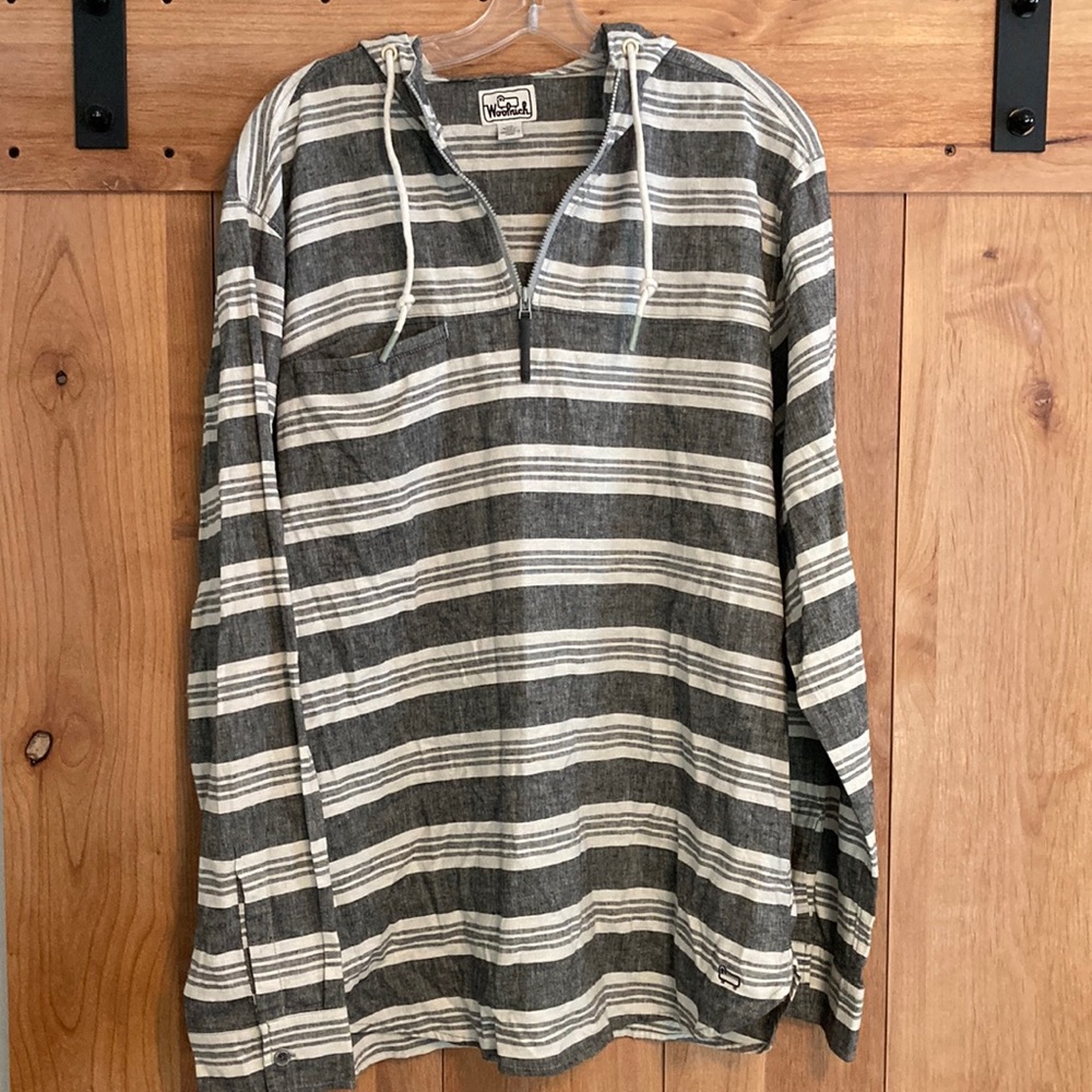 Woolrich 1/4 Zip Lightweight Poncho Style Hoodie NWOT Size Large
